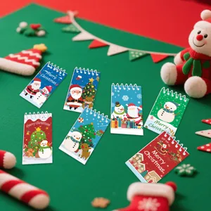 Weihnachtliches Mini Spiralnotizbuch Set tragbares Taschentagebuch mit niedlichen Motiven