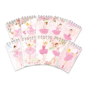 Cute ballet girl spiral notebook pink aesthetic diary student stationery notepad set