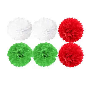 Pompons en papier de soie colorés pour décoration de fête, mariage et vacances.