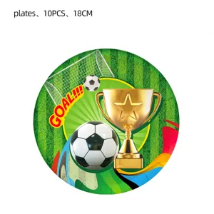 Soccer theme paper plates 10pcs 18cm for birthday party sports celebration tableware