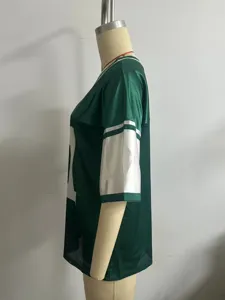 American loose sports jersey casual printed spliced short sleeve top for men and women