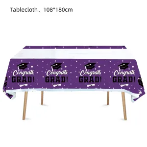 Abschluss Tischdecke lila Party Dekoration Tisch Abdeckung 108x180cm Feierbedarf