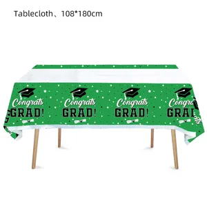 Abschluss Party Tischtuch 108x180cm gruen Abschlussfeier Tischdeko Deko Zubehoer Artikel.
