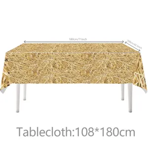 Stroh muster tischdecke fur western cowboy thema party und geburtstag dekoration 108x180cm