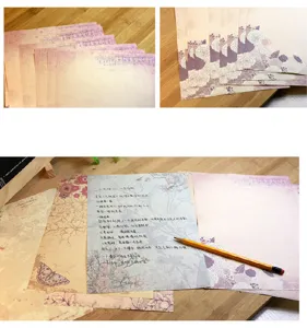 Vintage pastoral style stationery paper detail, elegant floral and architecture design patterns.