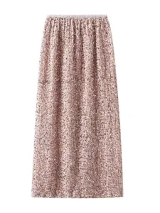 Women High Waist Sequin Bodycon Skirt Heavy Sequin Knitted Straight Pencil Skirt Back Slit Fall Winter Elegant Long Skirt