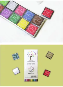 Detailed view of 20-color colorful ink pads set, perfect for DIY crafting and finger painting.