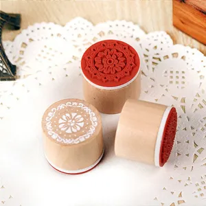 Set de sellos de madera vintage con encaje, papetería creativa para diarios y decoración DIY.