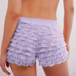 Lavender low waist layered ruffled shorts cute lolita sweet hot pants summer detail piece
