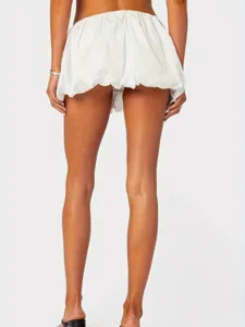 2025 Neue Europäische Mode Weißer Blasen Minirock Damen Sommer Sexy Kurzer Partyrock