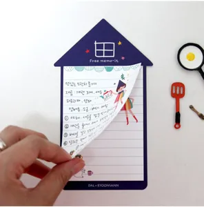 Blocco note adesivo a forma di casa cancelleria coreana carina con illustrazioni di ricette carine