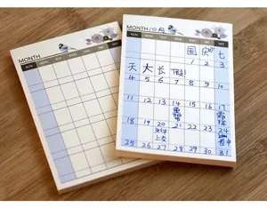 Blue bird floral monthly planner sticky notes memo pad schedule pad calendar stationery