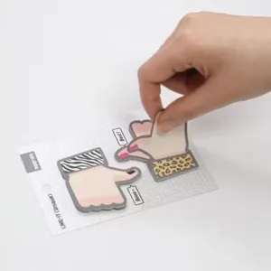 Notas adhesivas creativas con forma de pulgar notas lindas con diseño de estampado animal.