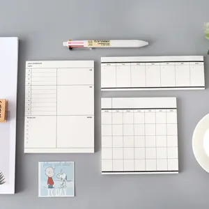 Bloc de Notas Adhesivas Minimalista para Planificador de Negocios Lista de Tareas Diarias Bloc de Notas Mensual Semanal Cuaderno de Papel