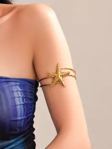 Gouden zeester armband roestvrij staal bovenarm armband oceaan stijl sieraden voor dames
