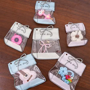 Süße Cartoon Schleife Bedruckte Transparente Druckverschlussbeutel Für Schmuckverpackung DIY Handwerk Material Selbstklebende Lagertaschen