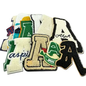 Chenille varsity letter A patches towel embroidery applique for jackets DIY crafts 1pc