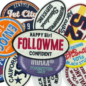 Parches bordados para chaquetas de béisbol, insignias y apliques textiles ovalados.
