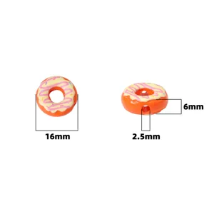 Acrylic donut shaped beads 16mm colorful DIY charm pendant jewelry making accessories