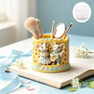 Cartoon Käse Paar Mäuse Silikonform Für Mini Blumentopf Stifthalter DIY Aromatherapie Tasse Harz Handwerk Dekor Werkzeug