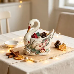 Kομψή κεραμική γλάστρα κύκνος διακοσμητικό δοχείο λίμνη λωτού τραπέζι σπίτι διακόσμηση