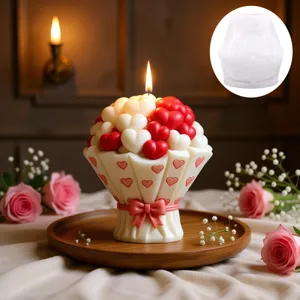 Herz Blumenkuchen Silikonform für Duftkerzen, DIY Handgemachte Seife und Gipshandwerk.