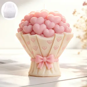 Herzstrauß Silikonform Für DIY Aroma Kerze Seife Blumenform Gipsform Valentinstag Geschenk Heimdekor Handarbeitszubehör