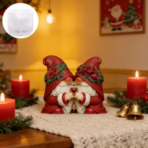 Christmas gnome silicone mold pair couple love heart resin casting DIY craft holiday gift