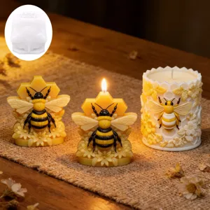 Candela profumata a forma di ape e stampo in silicone per decorazioni fai da te e casa.