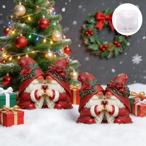 Detail view of Christmas gnome silicone mold and resin craft ornament, perfect for DIY gifts.