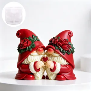 Christmas Gnome Silicone Mold Heart Gesture Santa Couple Mold For DIY Resin Craft Ornaments Handmade Holiday Decor Silicone Molds