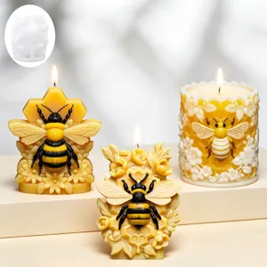 Stampo in Silicone a Nido d'Ape per Candele Fai-da-Te Sapone Resina Gesso Artigianato Design Alveare Decorazione Torta Cucina