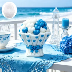 Herz Blumenstrauß Duftkerze Silikonform DIY handgemachte Kerze Heimdekoration Geschenk Zubehör