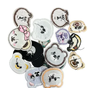 Cartoon bear and animal embroidered clothing patches wholesale, cute DIY sewing appliques for kids.