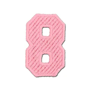 Pink embroidered number 8 patch apparel DIY clothing decoration accessory iron on badge badge