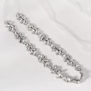 Rhinestone bridal belt sparkling crystal wedding dress sash accessory elegant women fashion