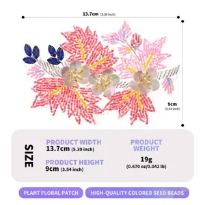 Handgemaakte kralen bloem patch detail, DIY strass kleding accessoire voor jurken en tassen.