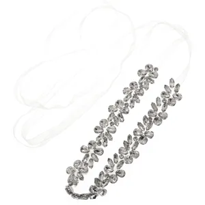 Elegant women rhinestone waist belt bridal crystal sash dress accessory for party wedding