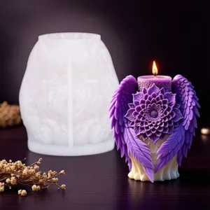 Siliconen mal voor vleugel bloem geurkaars, DIY aromasteen en decoratief gietvorm gereedschap.