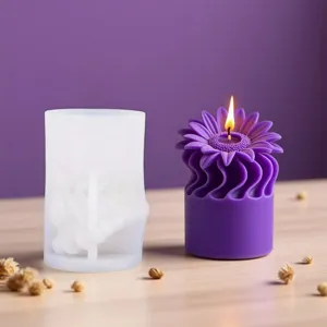 Molde de Silicona para Vela Perfumada de Girasole DIY Molde de Fabricación de Velas de Aroma Floral Decoración Creativa de Yeso