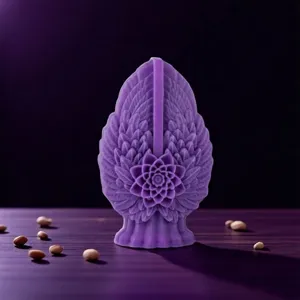 Paarse engelen vleugel bloem geurkaars siliconen mal voor doe-het-zelf aromatherapie ambachten.