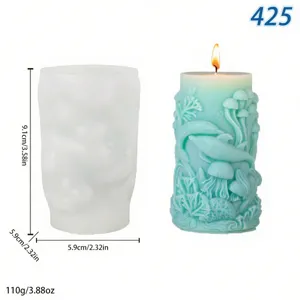 Marine animal candle silicone mold DIY 3D dolphin jellyfish coral scented candle mold