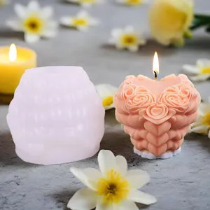 Heart Rose Flower Silicone Mold For Candle Making Wax Diffuser Stone Handmade Wedding Favor DIY Craft Modern Home Decor