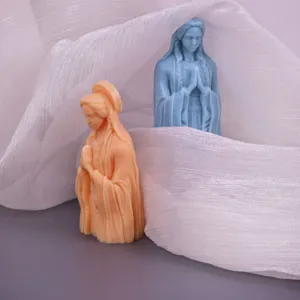 Moule en silicone pour bougie en gypse arôme déesse de prière ornement de bureau
