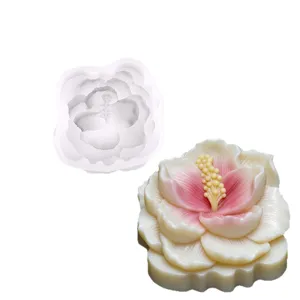 3D blühende Blume Silikonform für DIY Epoxidharz Kerze Seife Handwerk Heimdekoration