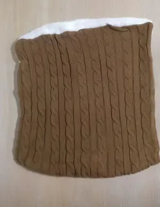Gestrickter Babyschlafsack Winter dicker Plüsch gefüttert warme Kinderwagen Decke braun
