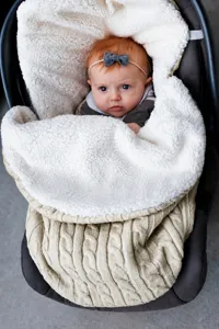 Gigoteuse tricotée bébé doublée polaire poussette couverture hiver chaud sac pour nouveau-né