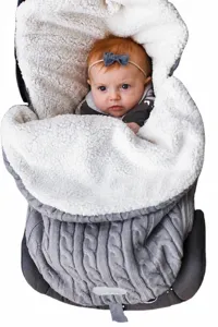 Gigoteuse bébé tricotée hiver epaisse chaude poussette chauffe-pieds nouveau-né cosy