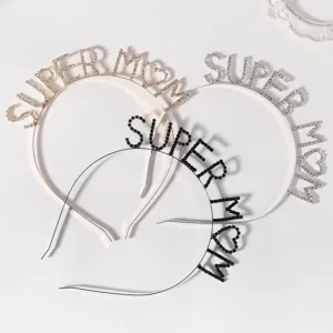 Glitzernde Strass Super Mom Buchstaben Haarreif Metall Haarreif fur Muttertagsgeschenk