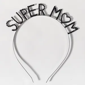 Muttertag Strass Haarreif schwarzer Buchstabe Haarschmuck Mode Party Kopfbedeckung